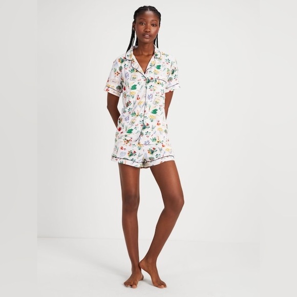 kate spade Other - Kate Spade Green Thumb Print Short PJ Set Size Medium NWT